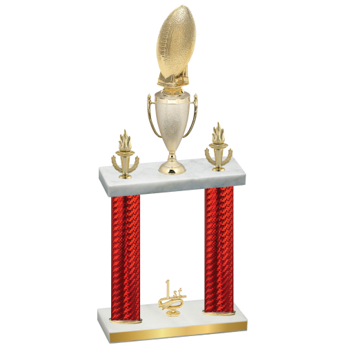 Double Red Carbon Fiber First Place Football Trophy