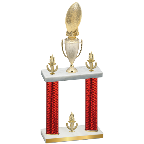 Double Red Carbon Fiber Victory Football Trophy