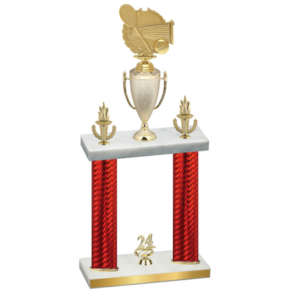Double Red Carbon Fiber Year Tennis Trophy