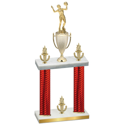 Double Red Carbon Fiber Victory Volleyball Trophy