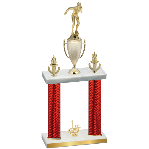 Double Red Carbon Fiber First Place Swimming Trophy