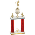 Double Red Carbon Fiber Second Place Swimming Trophy
