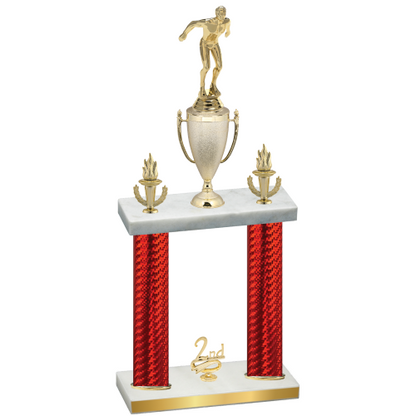 Double Red Carbon Fiber Second Place Swimming Trophy