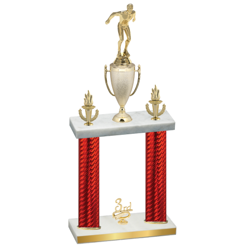 Double Red Carbon Fiber Third Place Swimming Trophy