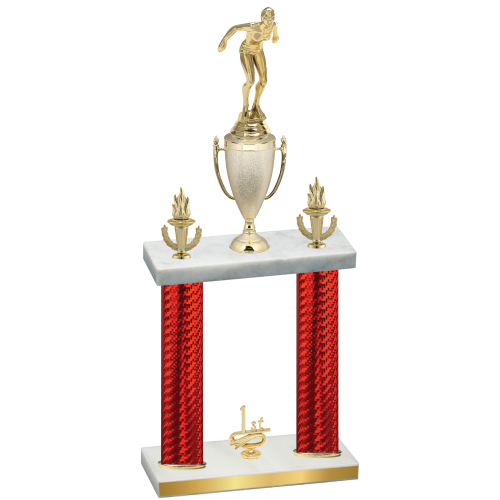 Double Red Carbon Fiber First Place Tennis Trophy