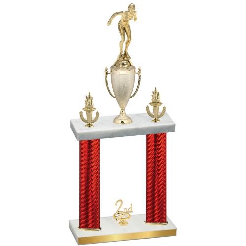 Double Red Carbon Fiber Second Place Tennis Trophy