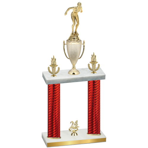 Double Red Carbon Fiber Year Tennis Trophy