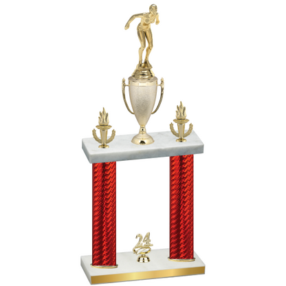 Double Red Carbon Fiber Year Tennis Trophy