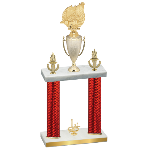 Double Red Carbon Fiber First Place Swimming Trophy