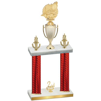 Double Red Carbon Fiber Second Place Swimming Trophy