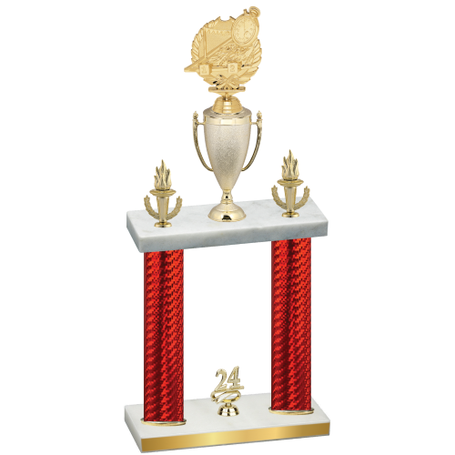 Double Red Carbon Fiber Year Swimming Trophy