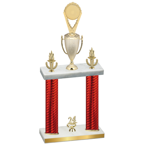 Double Red Carbon Fiber Year Insert Trophy