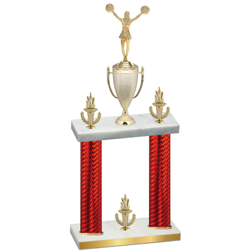 Double Red Carbon Fiber Victory Cheerleading Trophy