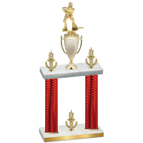 Double Red Carbon Fiber Victory Hockey Trophy
