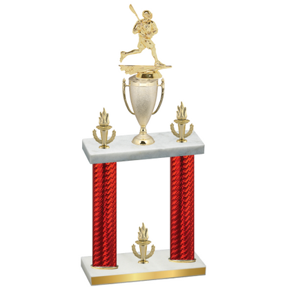 Double Red Carbon Fiber Victory Lacrosse Trophy