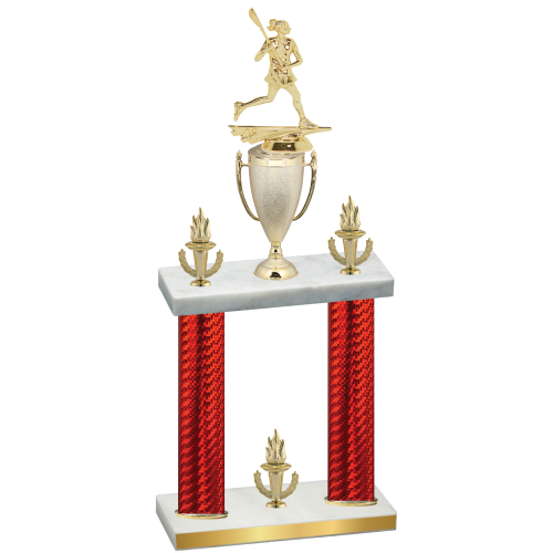 Double Red Carbon Fiber Victory Lacrosse Trophy