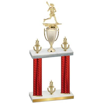 Double Red Carbon Fiber Victory Lacrosse Trophy