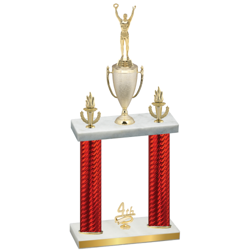 Double Red Carbon Fiber Fourth Place Victory Trophy