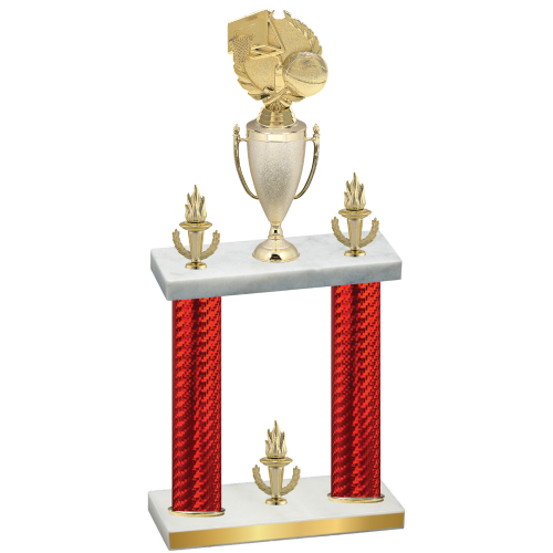 Double Red Carbon Fiber Victory Basketball Trophy