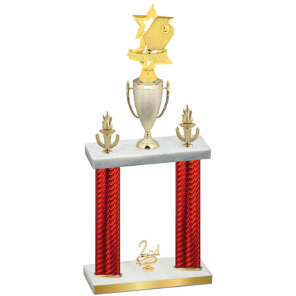 Double Red Carbon Fiber Second Place Pickleball Trophy