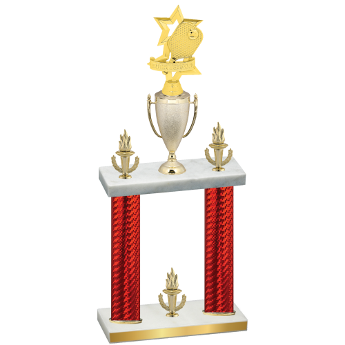 Double Red Carbon Fiber Victory Pickleball Trophy