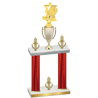 Double Red Carbon Fiber Victory Pickleball Trophy