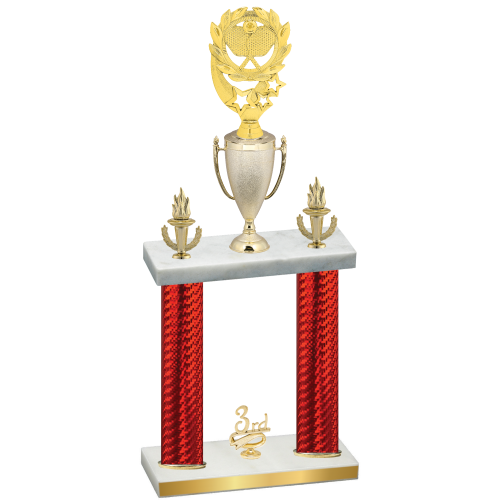 Double Red Carbon Fiber Third Place Pickleball Trophy