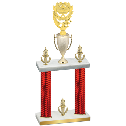 Double Red Carbon Fiber Victory Pickleball Trophy