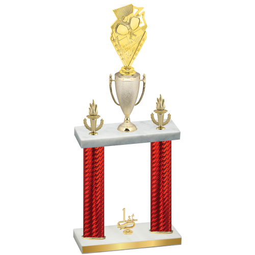 Double Red Carbon Fiber First Place Pickleball Trophy