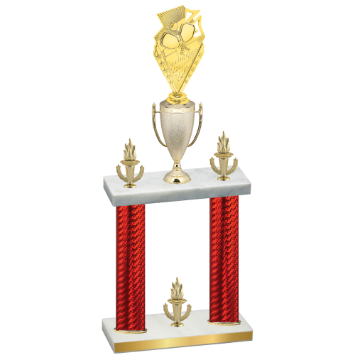 Double Red Carbon Fiber Victory Pickleball Trophy