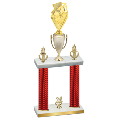 Double Red Carbon Fiber Year Pickleball Trophy