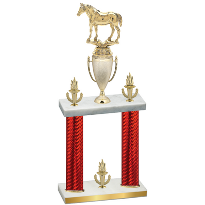 Double Red Carbon Fiber Victory Horses Trophy