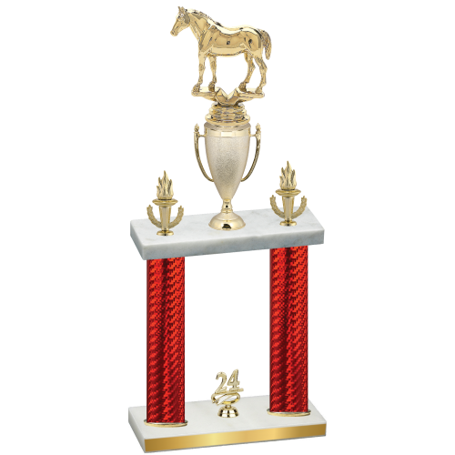 Double Red Carbon Fiber Year Horses Trophy