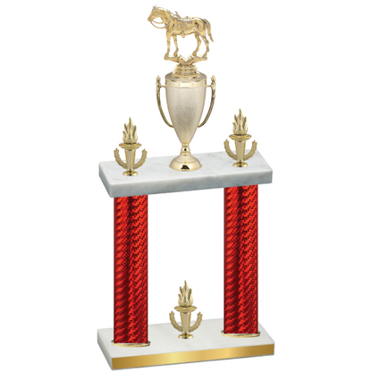 Double Red Carbon Fiber Victory Horses Trophy