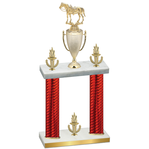 Double Red Carbon Fiber Victory Horses Trophy