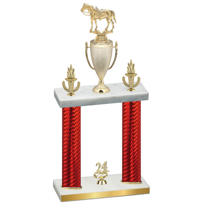 Double Red Carbon Fiber Year Horses Trophy