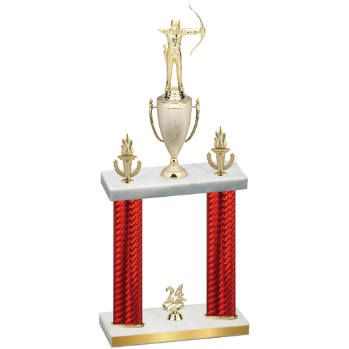 Double Red Carbon Fiber Year Archery Trophy