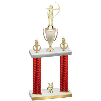 Double Red Carbon Fiber Year Archery Trophy