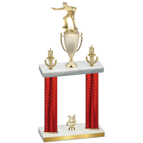 Double Red Carbon Fiber Year Shooter Trophy