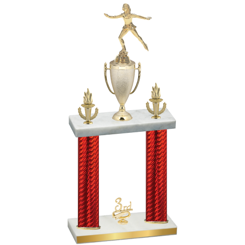 Double Red Carbon Fiber Third Place Skater Trophy
