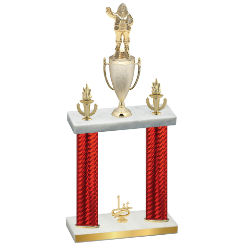 Double Red Carbon Fiber First Place Holiday Trophy