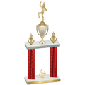 Double Red Carbon Fiber Fourth Place Majorette Trophy