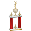 Double Red Carbon Fiber Victory Majorette Trophy