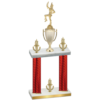Double Red Carbon Fiber Victory Majorette Trophy
