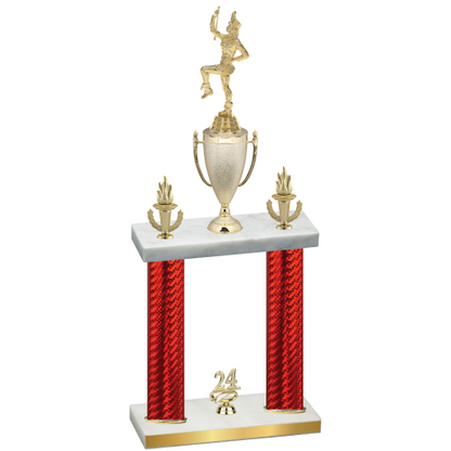 Double Red Carbon Fiber Year Majorette Trophy