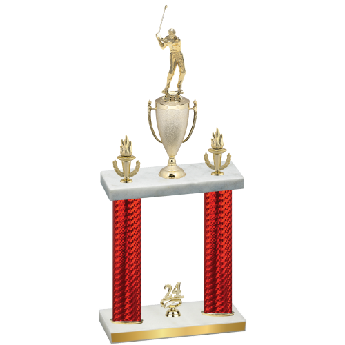 Double Red Carbon Fiber Year Golf Trophy