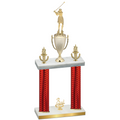 Double Red Carbon Fiber Third Place Golf Trophy