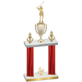 Double Red Carbon Fiber Fourth Place Golf Trophy