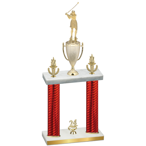 Double Red Carbon Fiber Year Golf Trophy