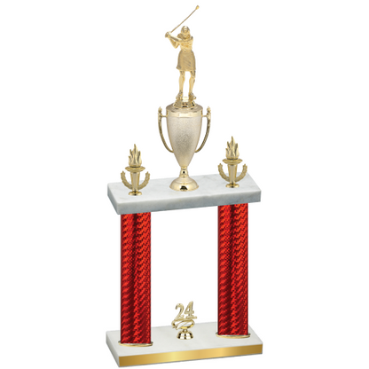 Double Red Carbon Fiber Year Golf Trophy